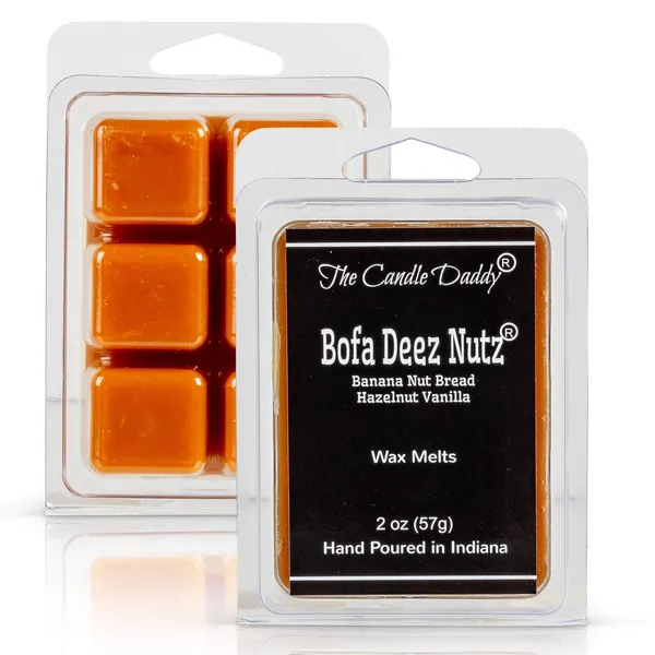 The Candle Daddy Bofa Deez Nutz- Funny Banana Nut Bread Scented Melts- Maximum Scent Wax Cubes/Melts- 1 Pack -2 Ounces- 6 Cubes