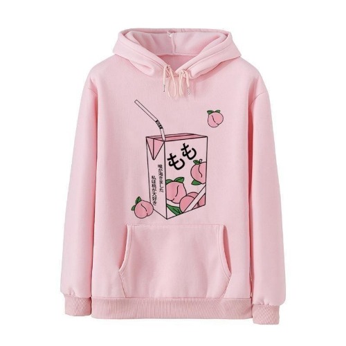 Japanese Peach Milk Hoodie - Pink / L
