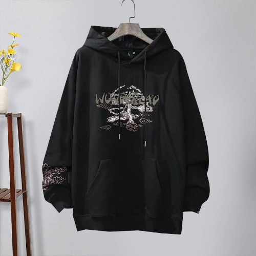 Vintage Landscape Letter Print Hoodie