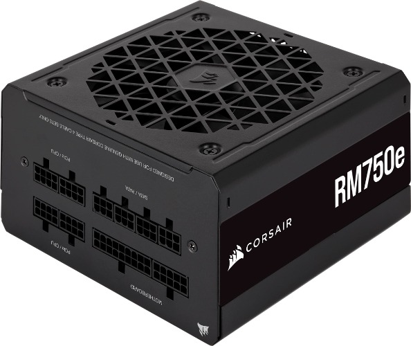 CORSAIR RM750e (2023) Fuente de Alimentación ATX Totalmente Modular de Bajo Ruido - Compatible con ATX 3.0 y PCIe 5.0 - Eficiencia 80 Plus Gold - Soporte para Modo de Espera Moderno - Negro