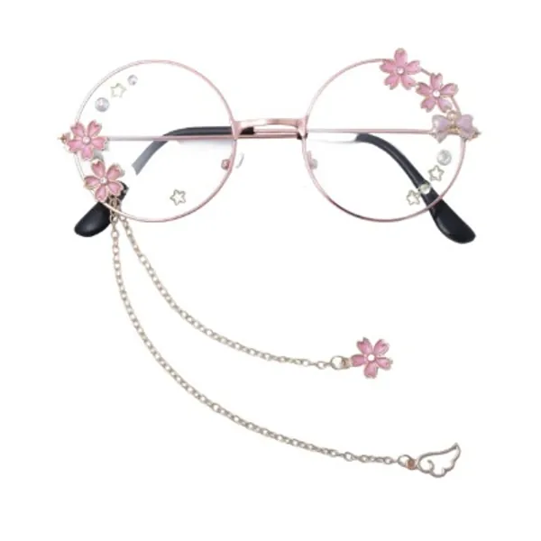 Kawaii Glasses With Chain Kawaii Accessories Glass Case Included Cute Glasses Cosplay Accessories Kawaii Sakura Accessories