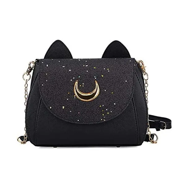 
                            Sunwel Fashion Women Kawaii Handbag Moon Sailor Luna Cosplay Messenger Crossbody Cat Purse Sequin Satchel Shoulder Bag
                        