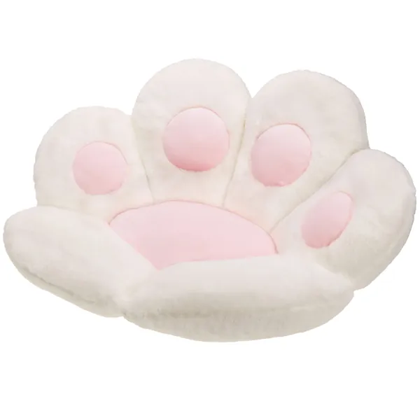 Cat Paw Cushion Lazy Sofa Office Chair Cushion Bear Paw Warm Floor Cute Seat Pad for Dining Room Bedroom Comfort Chair for Health Building White（27.5x23.6inch）