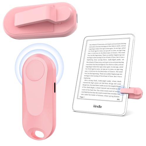 DATAFY Remote Control Page Turner for Kindle Paperwhite Oasis Kobo E-Book eReaders, Remote Camera Shutter and Video, Page Turner Clicker for ipad Tablets Reading Novels with Wrist Strap Storage Bag - Pink