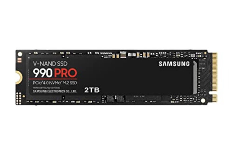SAMSUNG 990 PRO SSD 2TB PCIe 4.0 M.2 Internal Solid State Hard Drive, Fastest for Gaming, Heat Control, Direct Storage and Memory Expansion for Video Editing, Graphics, MZ-V9P2T0B/AM [Canada Version] - 2TB - 990 PRO