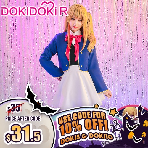 【In Stock】【Size XS-2XL】DokiDoki-R  Anime Oshi no Ko Cosplay Hoshino Rubii Costume Uniform / Hat Arima Kana | Costume Only-S
