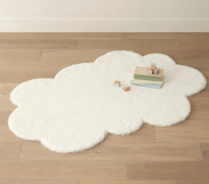 Rug | 40"×26" Ultra Soft Cotton | Cloud Shape Carpet, For Office - Soft Pure Cotton Luxury Plush Handmade Knitted Decoration Rug 