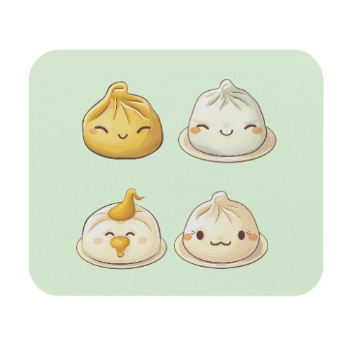 Dumpling Set Mouse Pad - 9" × 8" / Rectangle