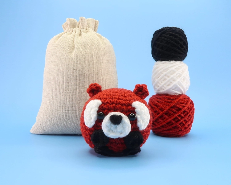 Beginner Red Panda Crochet Kit - Easy Crochet Starter Kit - Crochet Animals Kit - Amigurumi Kit - Crochet Gift - Animal Crochet Store