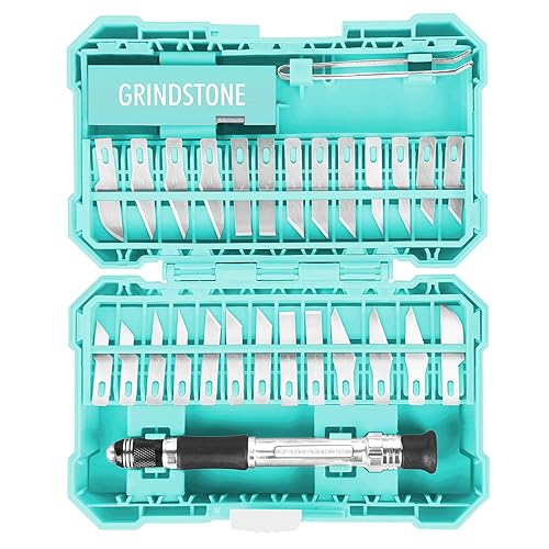 FantastiCAR 29pcs Craft Knife, Precision Cutter Hobby Knife Blades Set for Art Work, Scrapbooking, Stencil, Architecture Modeling, Wood Leather Working (Aqua Blue) - Blue