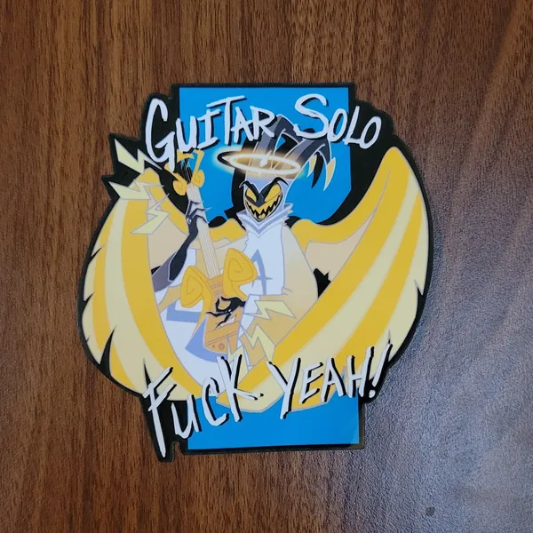 Guitar Solo Adam Sticker | Hazbin Hotel Sticker | Gloss Vinyl Sticker | Adam Angel Fanart