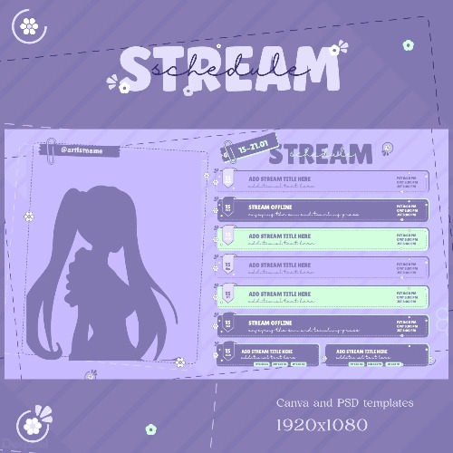 Pastel Purple Vtuber Stream Schedule
