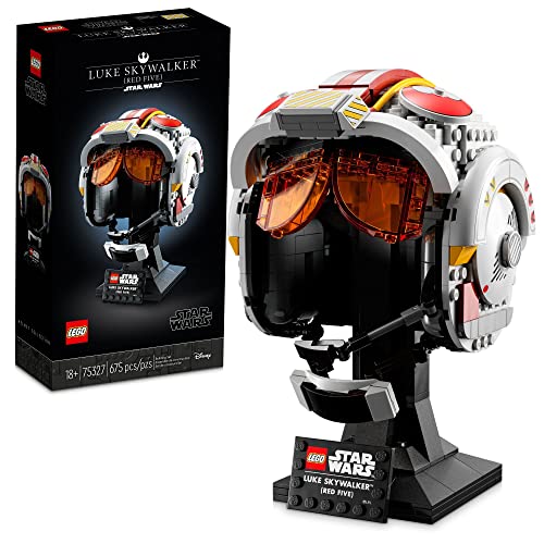 LEGO Star Wars Luke Skywalker Red 5 Helmet for Adults 75327, Buildable Display Model, Collectible Decor for Home or Office, Great Birthday for Husband, Wife, and Any Star Wars Fans