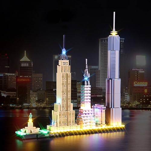 DALDED LED Light Kit for Lego Architecture New York City, Compatible with Lego 21028, Lighting Your Toy for Architecture New York City - Without Model (Not Include Lego Set) - Light Kit for Lego 21028