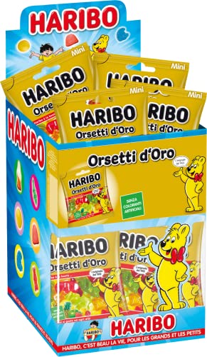 Haribo Mini Orsetti D'Oro, Caramelle Gommose, Gusto Frutta, Ideali Per Feste - 30 Bustine Da 40gr [1200gr] - Single