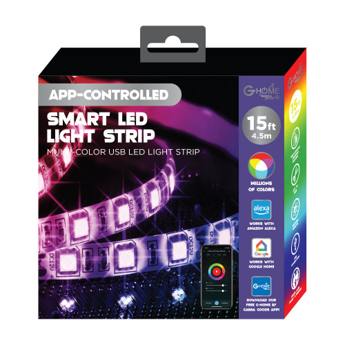 G-Home Smart (Wifi) App Controlled Color Changing LED Light Strips - 15 Feet