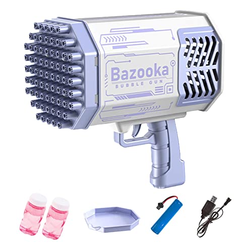 Xzbling Bazooka Bubble Machine, Seifenblasenpistole LED mit 69 Bubble Holes 