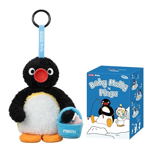 POP MART Baby Molly x Pingu Happy Fishing Series-Vinyl Plush Pendant Zufällige Figuren Anime Actionfiguren Sammelfiguren Sammler Kunstspielzeug Spielzeug Figuren Geschenk 1Piece