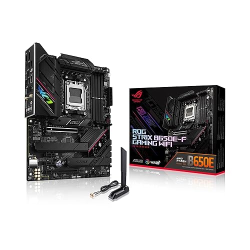 ASUS ROG Strix B650E-F Gaming WiFi AMD B650 AM5 Ryzen™ Desktop 9000 8000 & 7000 ATX Motherboard, 12+2 Power Stages, DDR5, 3X M.2 Slot, PCIe® 5.0, WiFi 6E, 2.5G LAN, USB 3.2 Gen 2x2 Type-C®, Aura Sync - ATX - ROG B650E-F|DDR5|WiFi 6E