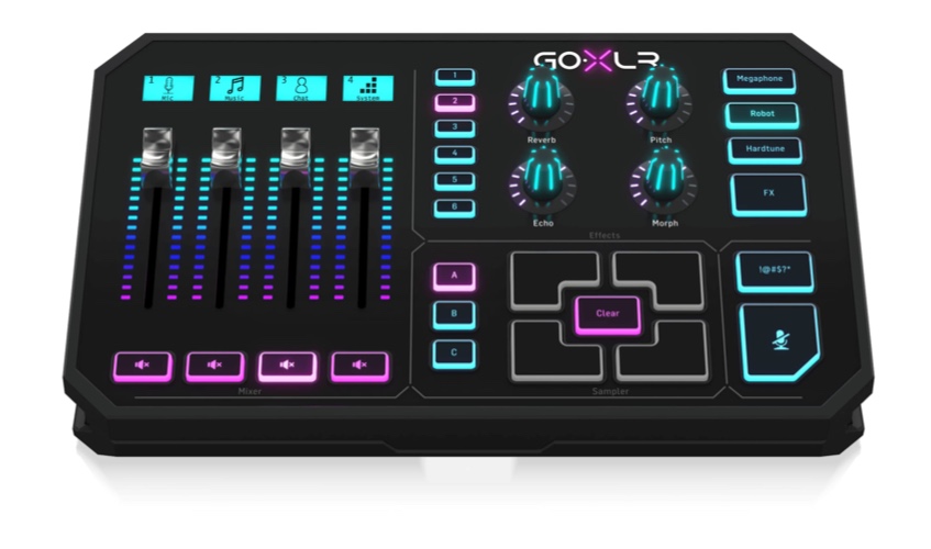 TC Helicon GoXLR Revolutionary Online Broadcaster Platform with 4-Channel Mixer, Motorized Faders, Sound Board and Vocal Effects, PC Compatible Only