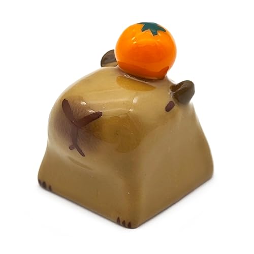 Elacgap Cartoon Capybara Keycap,Custom 3D Handmade Clay Artisan ESC Keycap,Cute Keycaps Personalized Replacement Key Caps for Cherry MX Mechanical Gaming Keyboard (Orange Capybara) - Orange Capybara