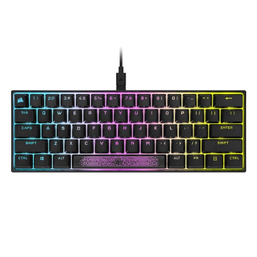 CORSAIR K65 RGB MINI 60% Mechanical Gaming Keyboard - Customizable Per-Key RGB Backlighting - CHERRY MX Red Mechanical Keyswitches - Detachable USB Type-C Cable - AXON Hyper-Processing Technology - Cherry Red- Smooth & Linear