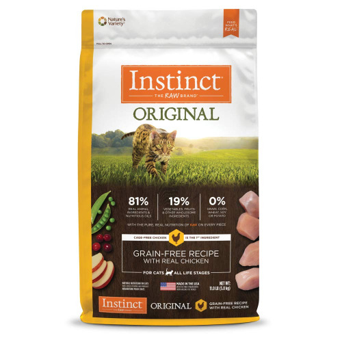 Instinct Original Grain Free Recipe with Real Chicken Natural Dry Cat Food, 11 lb. Bag - Chicken 11 Pound (Pack of 1)