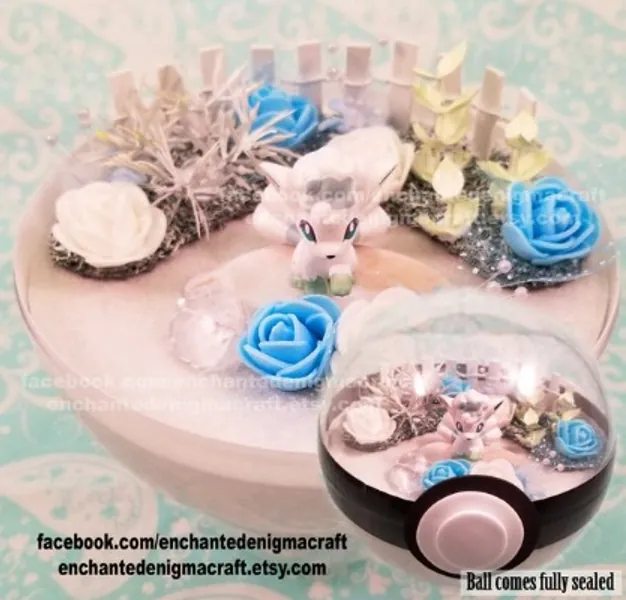 Alolan Vulpix Ice Garden Pokemon Diorama Terrarium paradise | Etsy