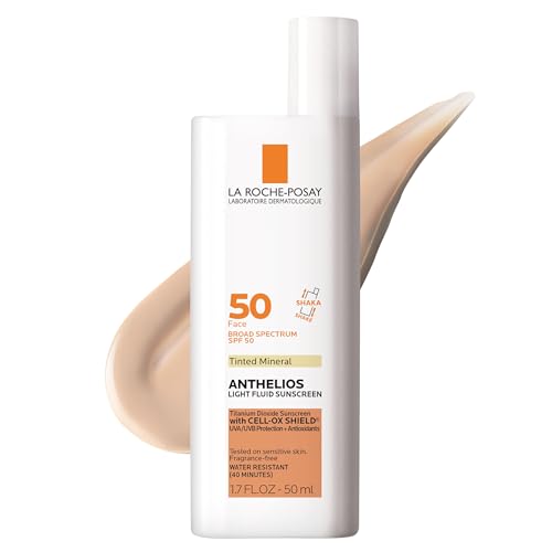 La Roche-Posay Anthelios Tinted Sunscreen SPF 40+ | Broad Spectrum SPF + Antioxidants | Titanium Dioxide & Zinc Oxide Sunscreen | 4 Flexible Shades With No White Cast | Oil Free & Oxybenzone Free - 1.7 Fl Oz (Pack of 1) - Tinted