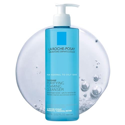 La Roche-Posay Toleriane Purifying Foaming Facial Cleanser, Oil Free Face Wash for Oily Skin and for Sensitive Skin with Niacinamide, Pore Cleanser Won’t Dry Out Skin, Unscented - 13.52 Fl Oz (Pack of 1)