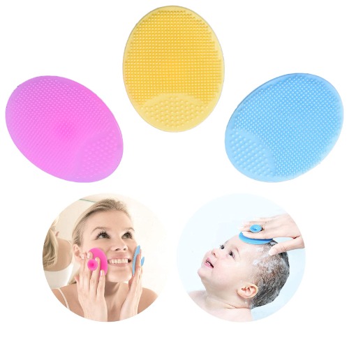 SIPRDE Baby Cradle Cap Brush 3 Pack for Exfoliate and Massage - Silicone Face Cleanser Brush Soother Baby Essentials for Dry Skin, Cradle Cap, and Eczema
