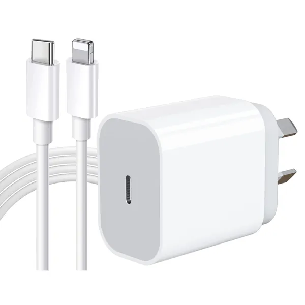 iPhone Fast Charger【MFi Certified】 20W iPhone Charger Plug/USB C Plug with 1M USB C to Lightning Cable iPhone Wall Charger for iPhone14/13/12/11/Pro/Max/SE/XR/XS/X/8 iPad