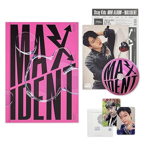 STRAY KIDS - Mini Album [MAXIDENT] (T-CRUSH Ver.) Photobook + CD-R + Lyrics Paper + Photocards + Mini Poster + Face Sticker + 1 Clear Potocard Frame