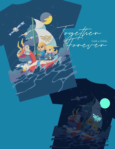 Zelda T Shirt Link and Zelda Art Zelda Triforce Glow in the Dark Tee Cool Shirt for Zelda Lovers