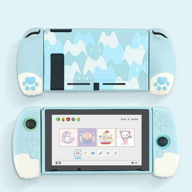 Ergonomic Cat Switch Case: Complete Protection - Blue / Switch