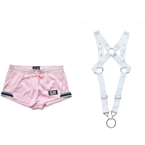 DM Shorts + Body Harness Pack | White / S