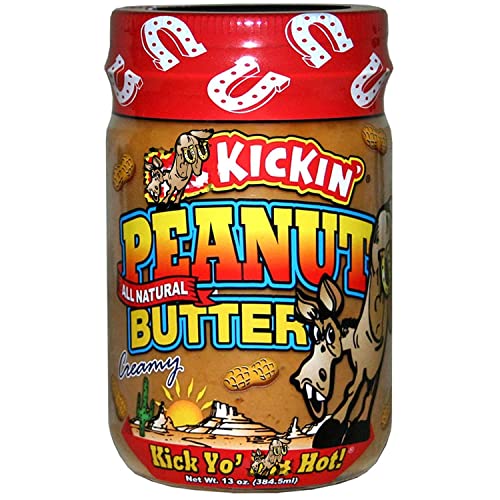 Kickin' Creamy Peanut Butter with Habanero Pepper - 13 Ounces - Premium Gourmet All Natural Spicy Peanut Butter - Perfect Snack Packed with Protein - Peanut Butter