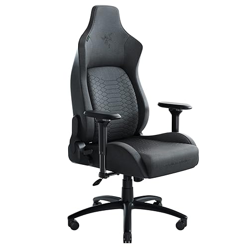 Razer Iskur XL Fabric Gaming Chair: Ergonomic Lumbar Support System - Ultra-Soft, Spill-Resistant Fabric Foam Cushions - 4D Armrests - Engineered to Carry- Foam Head Cushion - Dark Gray - Grey Fabric - Chair