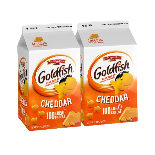 Goldfish Cheddar Crackers, Snack Crackers, 30 oz carton (Pack of 2) - Cheddar Bulk Bundle