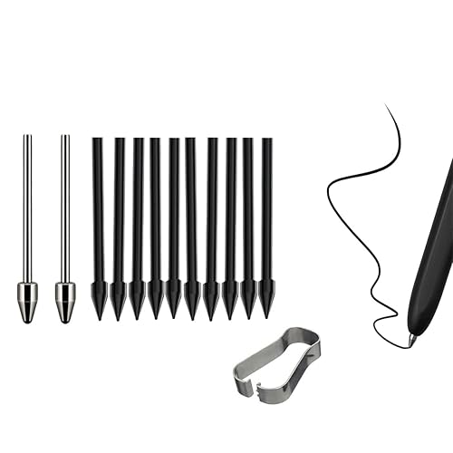 Metal Nibs/Tips Replacement for Samsung Galaxy Tab S9/S9FE+/S9 Ultra/S8/S8+/S8 Ultra/S7/S7 FE/S6/S6 Lite/S22/S23/S24 Ultra S Pen，Plastic + Titanium Nibs/Tips+Clip (2+10 pcs Set)