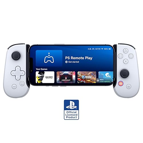 BACKBONE One Mobile Gaming Controller for iPhone (Lightning) - PlayStation Edition - 1st Gen - Turn Your iPhone into a Gaming Console - Play Xbox, PlayStation, Call of Duty, Roblox, Minecraft & More - 1st Gen Lightning (White)