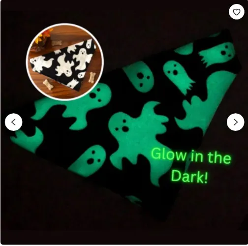 Dog Ghost Glow In the Dark Bandana