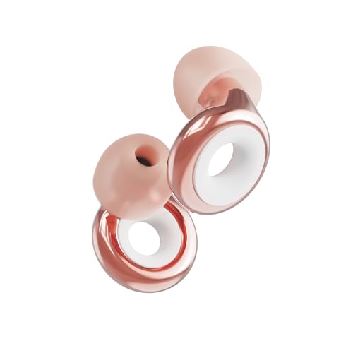 Loop Experience Plus Earplugs - High Fidelity Hearing Protection for Musicians, DJs, Festivals, Concerts and Nightlife – 18dB & NRR 7 Noise Reduction Ear Plugs – Extra Accessories Incl - Rose Gold - Rose Gold