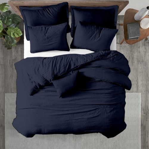 Kotton Culture 600 Thread Count 100% Egyptian Cotton Premium Duvet Cover - Breathable All Season Comforter Cover with Zipper Closure & Corner Ties | Smooth Sateen Weave (Twin/Twin-XL, Navy Blue) - Twin/TwinXL 1 Pc Duvet Cover Solid Navy Blue