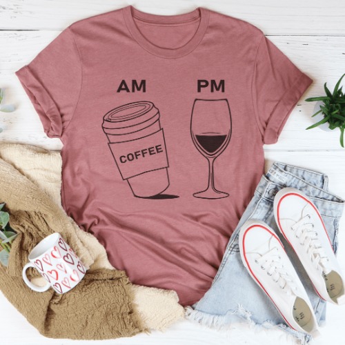 Coffee & Wine Tee - Mauve / 3XL
