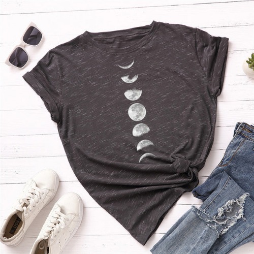 'Just a Phase'  Black Moon Phase T-Shirt - Gray / XXL