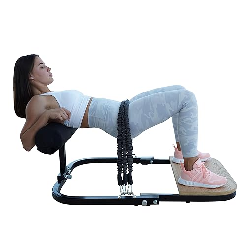 BootySprout Hip Thrust Machine for High Resistance Glute Training - Home Gym Workout - Comes with 45, 90, and 135 Lbs of Resistance - Classic - Black