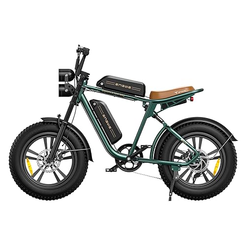 ENGWE E Bike Herren Elektrofahrräder-Ebike mit einem Akku/ 2 Akkus, E-Bike 20 * 4.0 Zoll Fette Reifen, Ebike Herren bis zu 75km/150km/90km/170km, Elektrofahrrad 7-Gang, M20/M1 - Grün - M20 2 Akkus