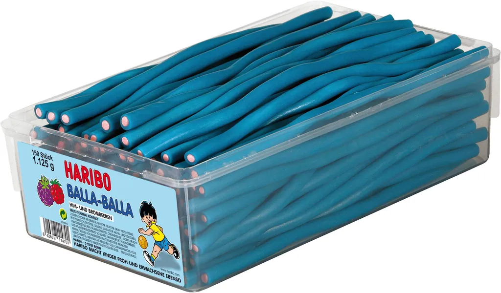 HARIBO Balla Stixx framboosramen, verpakking van 3 stuks (3 x 1125 g)
