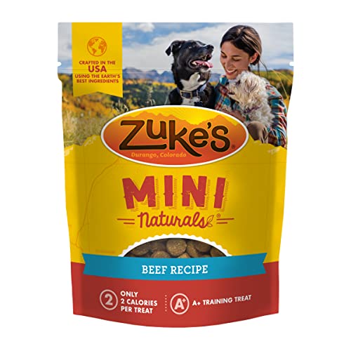 Zuke’s Mini Naturals Soft And Chewy Dog Treats For Training Pouch, Natural Treat Bites With Beef Recipe - 16 oz. Bag - 1 Pound (Pack of 1)